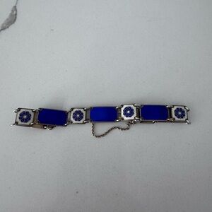🇳🇴 Vintage David Andersen Norwegian Sterling Enamel Bracelet – Blue